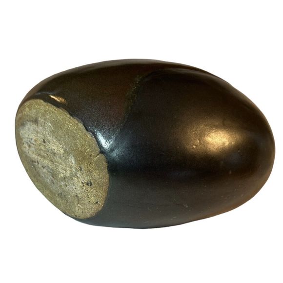 Vintage Carol Nevitt Style Black / Gray and Red Iridescent Stoneware Vase - Picture 8 of 8